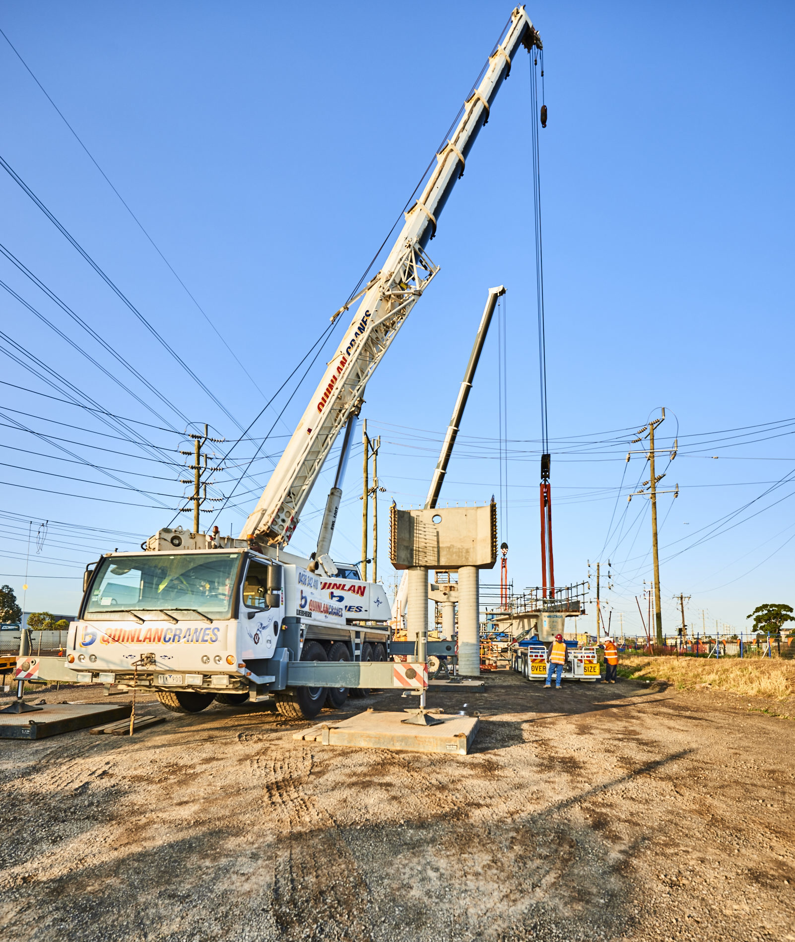 Quinlan Rental Crane Outside Being Used On Site